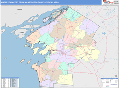 Watertown-Fort Drum Metro Area Digital Map Color Cast Style